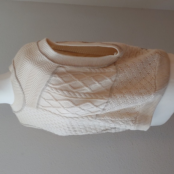 Free People Take The Plunge Knitted Cable Vest in Cream Women's XS - Picture 14 of 17